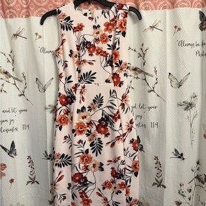 Calvin Klein Pink Floral Midi Dress